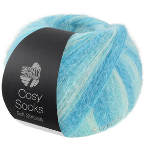 Lana Grossa MEILENWEIT 100g Cosy Socks Soft Stripes | 115-мята/светло-бирюзовый/бирюзовый