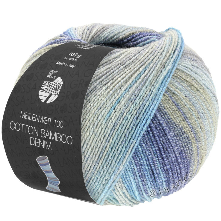 Lana Grossa MEILENWEIT 100g Cotton Bamboo Denim | 3311-серебристо-серый/светло-серый/серый/светло-бежевый/голубой/тёмно-синий