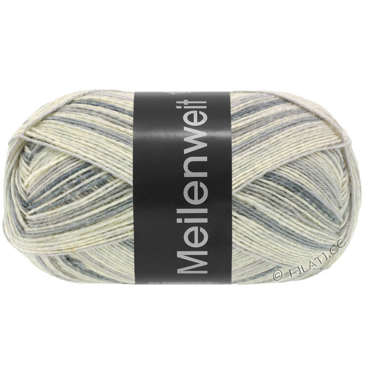 Lana Grossa MEILENWEIT 100g Black Denim Mix | 4656-серебристо-серый/цвет экрю/светло-серый/средне-серый/тёмно-серый
