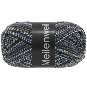 Lana Grossa MEILENWEIT 100g Black Denim Mix | 4658-чёрный/цвет экрю/сине-серый/серо-коричневый/тёмно сине-зеленый/антрацитовый