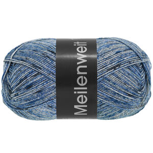 Lana Grossa MEILENWEIT 100г Blue Denim Mix | 4609-голубой/средне-синий/тёмно-синий/средне-серый/тёмно-серый