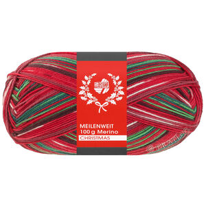 Lana Grossa MEILENWEIT 100g Merino Christmas | 6806-светло-зелёный/тёмно-коричневый/оранжевый/белый/тёмно-красный/тёмно-зелёный