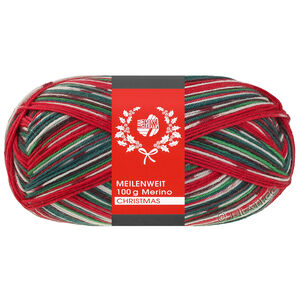 Lana Grossa MEILENWEIT 100g Merino Christmas | 6808-белый/тёмно-зелёный/тёмно-коричневый/оранжевый/тёмно-красный/светло-зелёный
