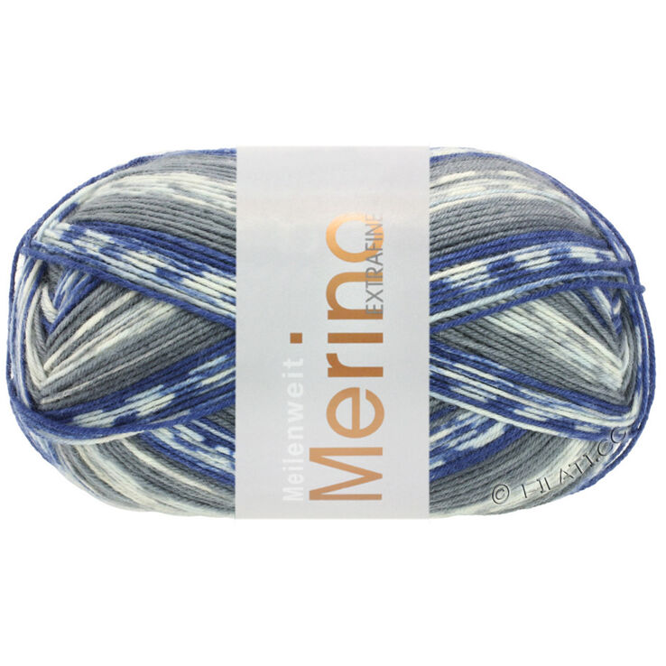 Lana Grossa MEILENWEIT 100g Merino Extrafine Denim Mix | 2601-светло-серый/тёмно-серый/тёмно-синий