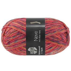 Lana Grossa MEILENWEIT 100g Neve | 4431-малиновый/петрольный/цвет ржавчины/морской синий/медово-жёлтый