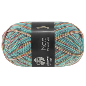 Lana Grossa MEILENWEIT 100g Neve | 4434-бирюзовый/тёмно-серый/серо-фиолетовый/липово-зелёный/винно-красный