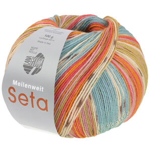 Lana Grossa MEILENWEIT 100g Seta Giappone | 3381-мятно-бирюзовый/цвет экрю/горчичный/малиновый/сиреневый/мальва