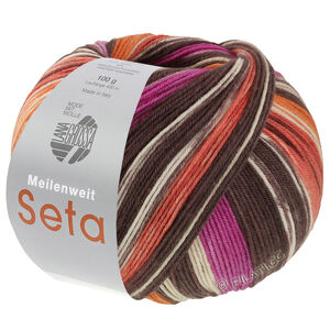 Lana Grossa MEILENWEIT 100g Seta Hokkaido | 3581-цвет ржавчины/тёмно-коричневый/натуральный/оранжевый/антрацитовый/фуксия/тёмно-серый