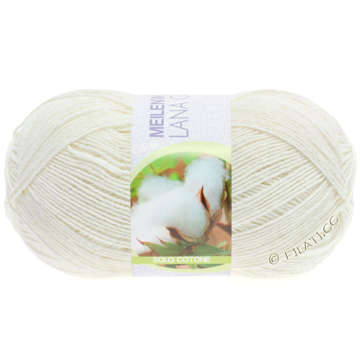 Lana Grossa MEILENWEIT 100g Solo Cotone Unito | 3450-сурово-белый