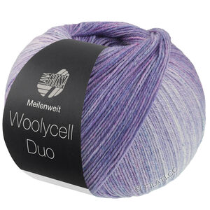 Lana Grossa MEILENWEIT 100g Woolycell Duo | 6004-красно-фиолетовый/серо-фиолетовый/джинс