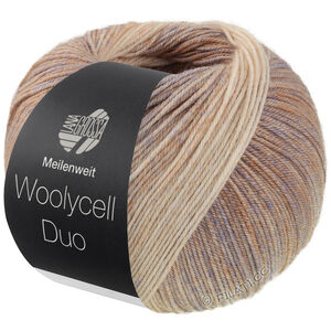 Lana Grossa MEILENWEIT 100g Woolycell Duo | 6009-бежевый/песочно-бежевый/серый