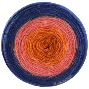 Lana Grossa MERINO LACE AQUARELL | 07-оранжевый/гвоздично-розовый/тёмно-синий