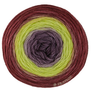 Lana Grossa MERINO LACE AQUARELL | 19-бордовый/цитрусово-жёлтый/темносеро фиолетовый