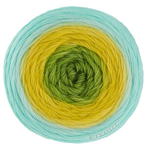 Lana Grossa MERINO LACE AQUARELL | 20-киви/ярко-жёлтый/аква