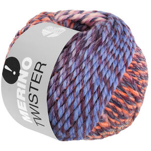Lana Grossa MERINO TWISTER | 11-лососевый/тёмно-синий/бордовый/серо-фиолетовый/сиреневый