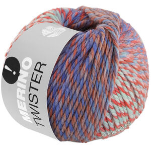 Lana Grossa MERINO TWISTER | 17-синий/томатный/розовый/мятно-бирюзовый/глиняно-красный/серо-коричневый