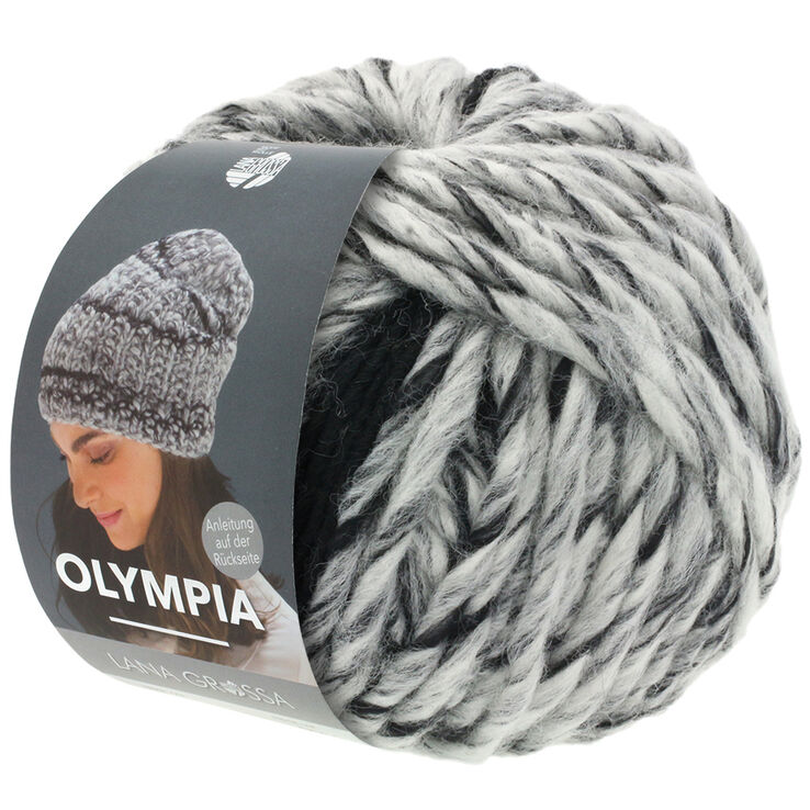 Lana Grossa OLYMPIA Denim | 251-чёрный/белый меланжевый/тёмно-серый/чёрный