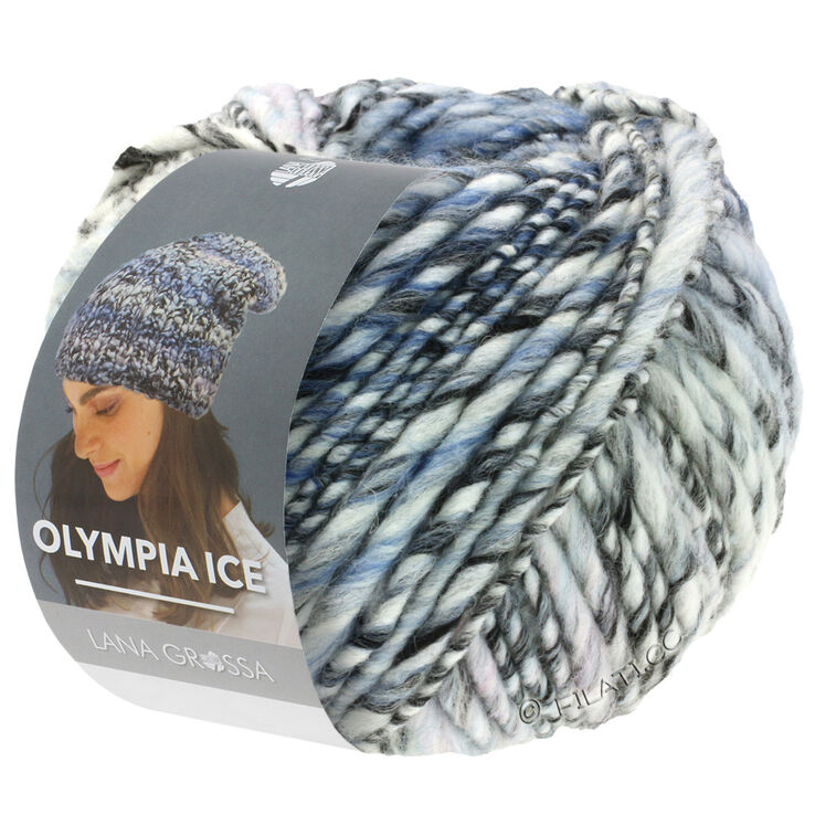 Lana Grossa OLYMPIA Ice | 321-чёрный/белый/пастельно-голубой/пастельный розовый/голубой