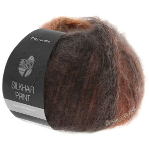 Lana Grossa SILKHAIR Print/Landlust | 351-красно-коричневый/каштановый/коричневый шоколад/чёрно-коричневый