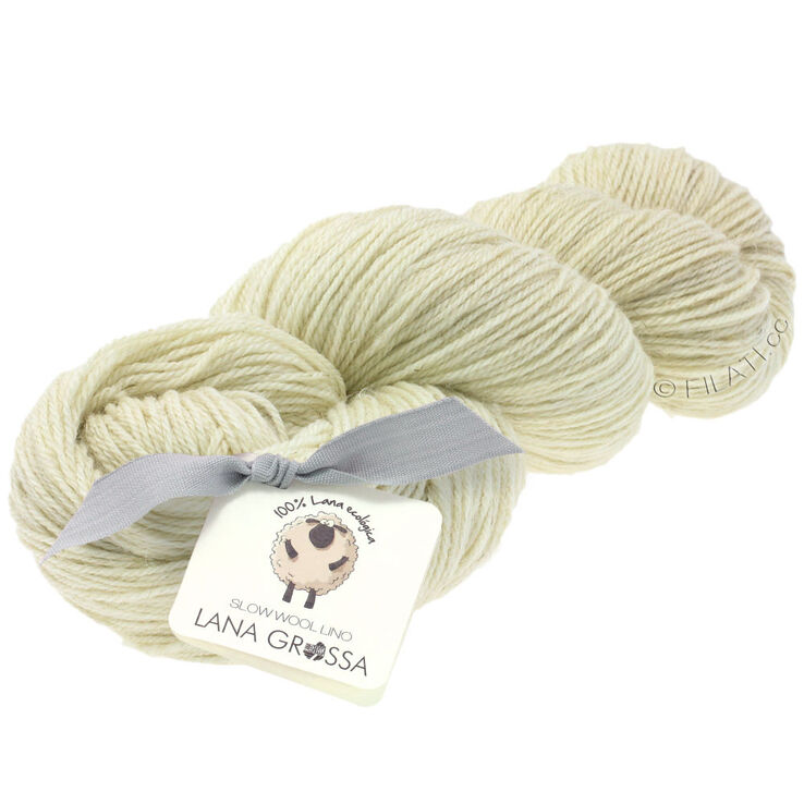 Lana Grossa SLOW WOOL LINO | 01-сурово-белый