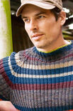Lana Grossa Мужской пуловер с рукавом реглан Cool Wool uni/print