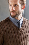 Lana Grossa КОРИЧНЕВЫЙ ПУЛОВЕР С ШИРОКОЙ РЕЗИНКОЙ Cool Wool Big Melange