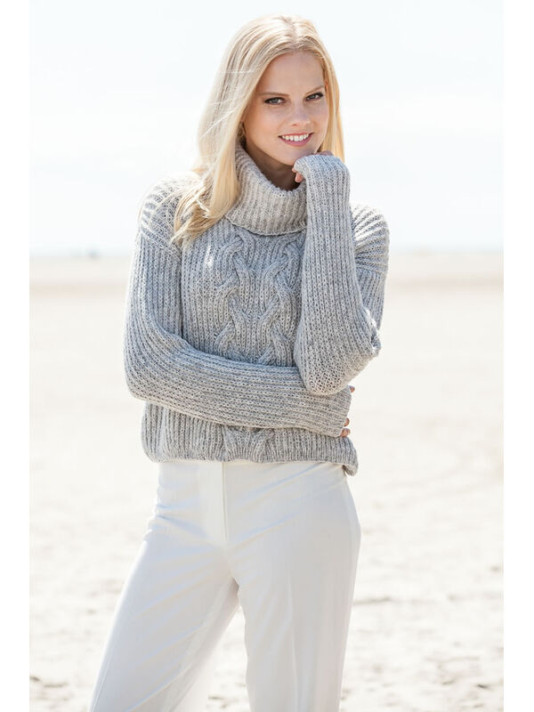 Lana Grossa ПАТЕНТНЫЙ ПУЛОВЕР С УЗОРОМ ИЗ КОС Alta Moda Superbaby Fine