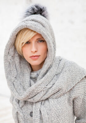 ШАРФ С КАПЮШОНОМ  Alta Moda Alpaca от Lana Grossa