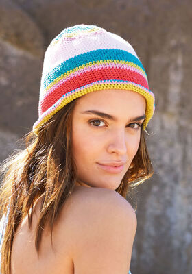 ШЛЯПА ИЗ СТОЛБИКОВ БЕЗ НАКИДА Cotone от Lana Grossa
