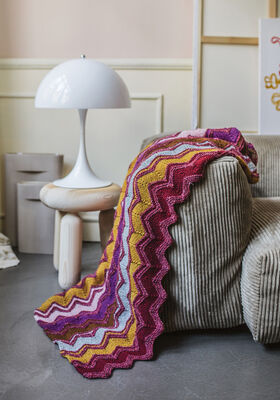 ПЛЕД, СВЯЗАННЫЙ ЗИГЗАГООБРАЗНЫМ УЗОРОМ Cool Merino от Lana Grossa