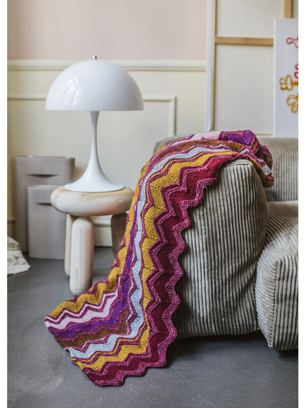 Lana Grossa ПЛЕД, СВЯЗАННЫЙ ЗИГЗАГООБРАЗНЫМ УЗОРОМ Cool Merino