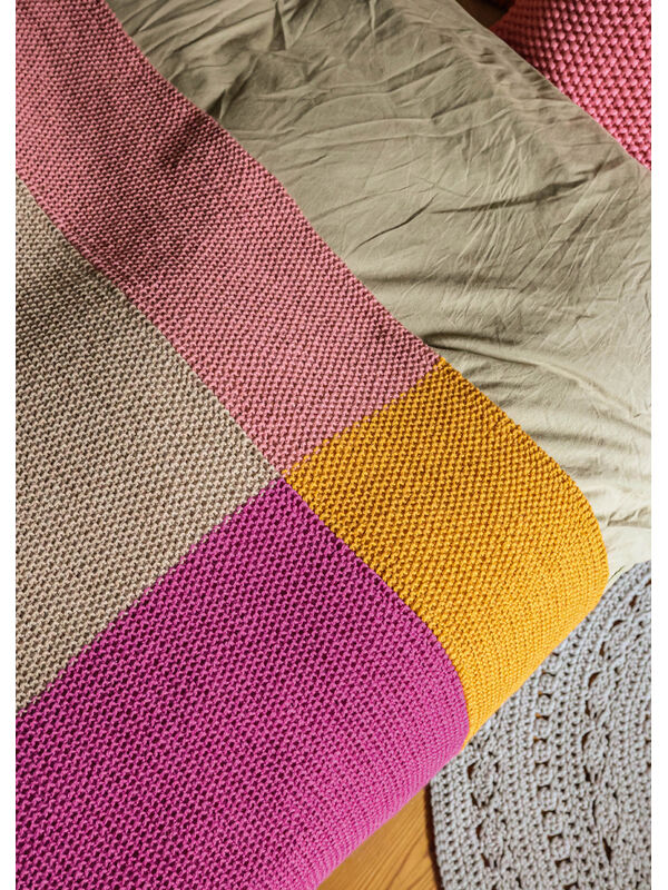 Lana Grossa ПЛЕД, СВЯЗАННЫЙ ЖЕМЧУЖНЫМ УЗОРОМ Landlust Alpaka Merino 100