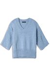 Lana Grossa ПУЛОВЕР С V-ОБРАЗНЫМ ВЫРЕЗОМ ГОРЛОВИНЫ, СВЯЗАННЫЙ ЛИЦЕВОЙ ГЛАДЬЮ Cool Merino