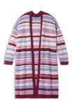 Lana Grossa ПОЛОСАТОЕ ПАЛЬТО, СВЯЗАННОЕ ЛИЦЕВОЙ ГЛАДЬЮ Mohair Moda