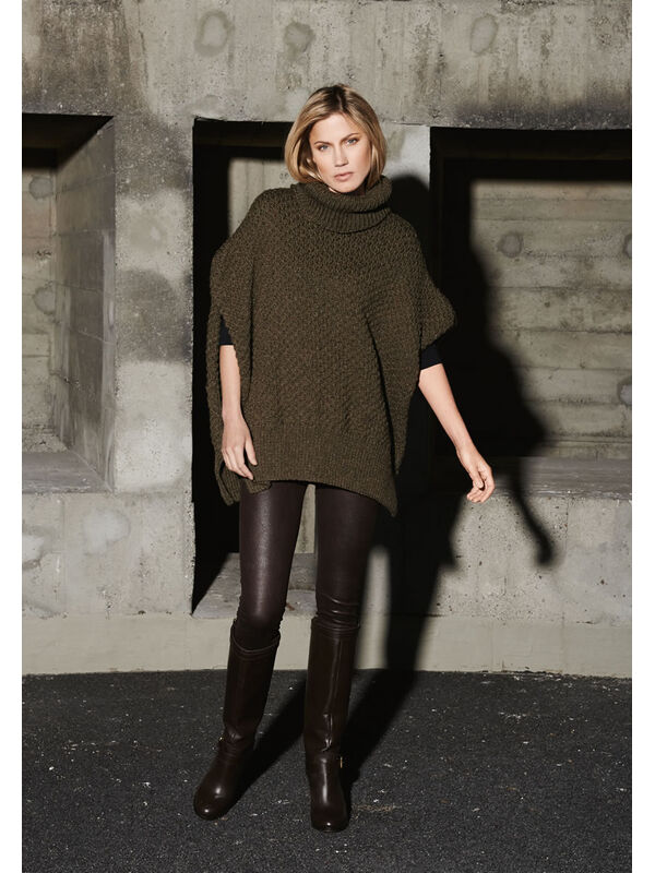 Lana Grossa ПОНЧО, СВЯЗАННОЕ «СНОПИКАМИ» Alta Moda Alpaca