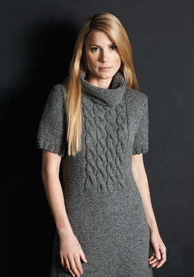 ПЛАТЬЕ С ВСТАВКОЙ ИЗ КОС Alta Moda Alpaca от Lana Grossa