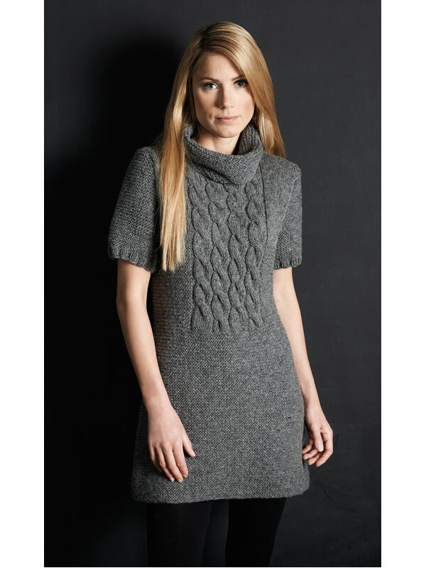 Lana Grossa ПЛАТЬЕ С ВСТАВКОЙ ИЗ КОС Alta Moda Alpaca