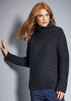 ПУЛОВЕР ПЛАТОЧНОЙ ВЯЗКИ С ВОРОТ‑ НИКОМ-СТОЙКОЙ Alta Moda Cashmere 16 от Lana Grossa