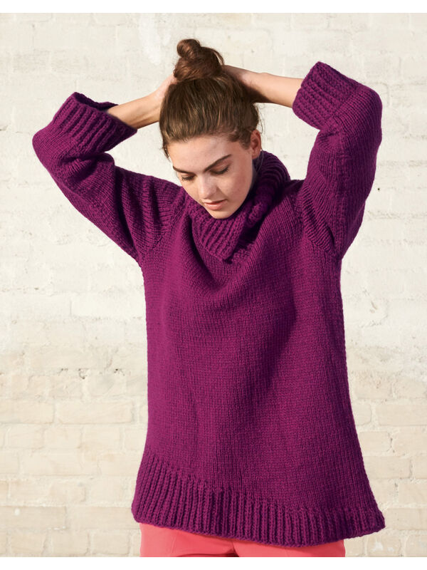 Lana Grossa ПУЛОВЕР С РАЗДЕЛЕННЫМ ВОРОТНИКОМ, СВЯЗАННЫЙ ЛИЦЕВОЙ ГЛАДЬЮ Alta Moda Cashmere 16