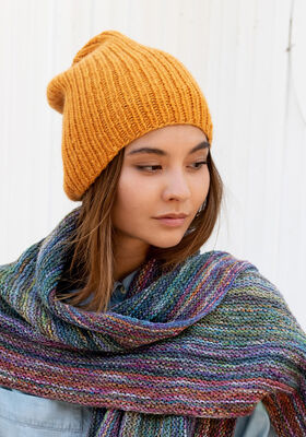 ШАПКА, СВЯЗАННАЯ РЕЗИНКОЙ Alta Moda Cashmere 16 от Lana Grossa
