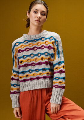 ПУЛОВЕР, СВЯЗАННЫЙ УЗОРОМ С ОТВЕРСТИЯМИ Alta Moda Cashmere 16 от Lana Grossa