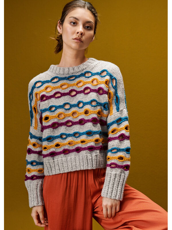 Lana Grossa ПУЛОВЕР, СВЯЗАННЫЙ УЗОРОМ С ОТВЕРСТИЯМИ Alta Moda Cashmere 16