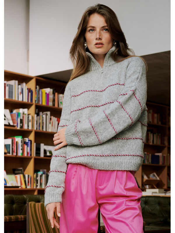 Lana Grossa СВИТЕР С ЦВЕТНЫМИ ПОПЕРЕЧНЫМИ ПОЛОСАМИ Cool Merino & Brigitte No. 2