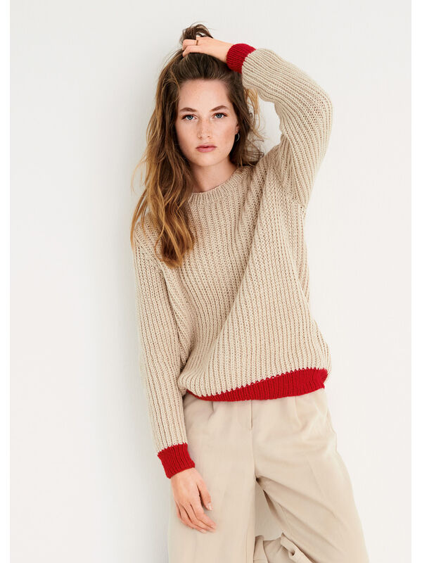 Lana Grossa ПУЛОВЕР, СВЯЗАННЫЙ ПОЛУПАТЕНТНЫМ УЗОРОМ Landlust Alpaka Merino 100