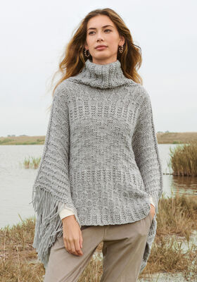 ПОНЧО, СВЯЗАННОЕ РАЗНЫМИ УЗОРАМИ Alta Moda Cashmere 16 от Lana Grossa