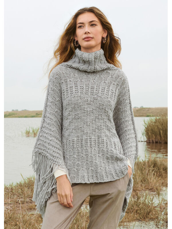 Lana Grossa ПОНЧО, СВЯЗАННОЕ РАЗНЫМИ УЗОРАМИ Alta Moda Cashmere 16