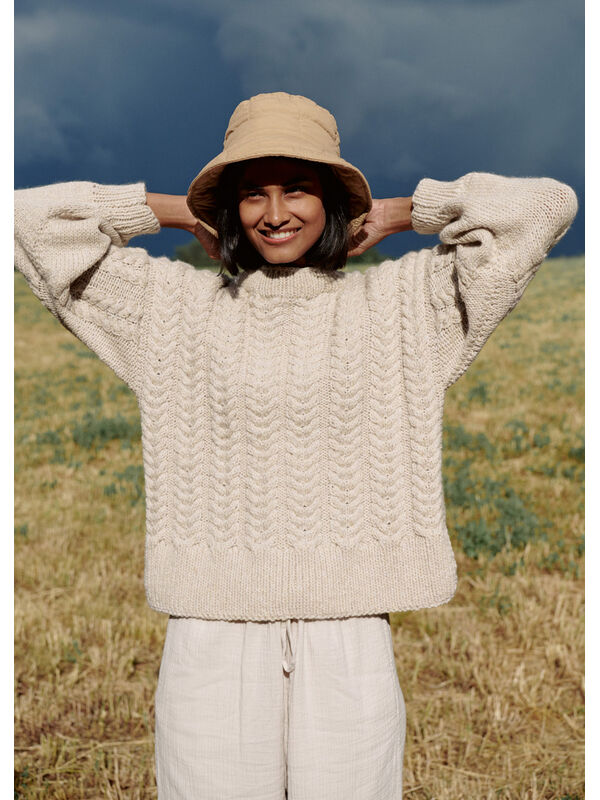Lana Grossa ПУЛОВЕР С КОСАМИ Alta Moda Alpaca