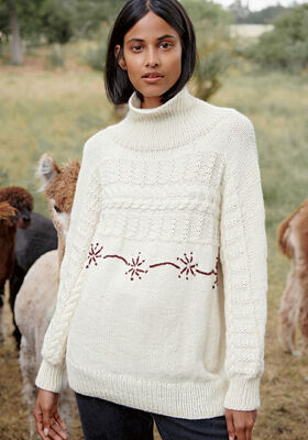 ПУЛОВЕР С ВЫШИВКОЙ Landlust Alpaka Merino 100 от Lana Grossa