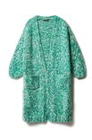Lana Grossa СВЯЗАННЫЙ ЛИЦЕВОЙ ГЛАДЬЮ КАРДИГАН С РУКАВАМИ ИЗ ПЛЕТЕНОГО УЗОРА Alpaca Air