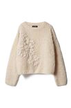 Lana Grossa ДЖЕМПЕР С ЦВЕТОЧНОЙ ВЫШИВКОЙ, СВЯЗАННЫЙ ЛИЦЕВОЙ ГЛАДЬЮ Royal Alpaca & Twinny